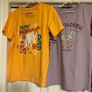 Life Is Good Kids' Magical Unicorn Tees - Yellow and Lavender